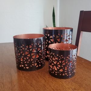 Set of 3 tea light holders